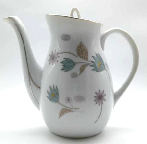 Vintage Mid Century Modern Oriental Lotus Tea Pot By Yamaka Silver Trim - Japan - Picture 1 of 12