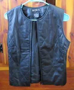 Chaleco acolchado para mujer Mixit cuero genuino con cremallera frontal sin cuello talla 6 negro - Imagen 1 de 4