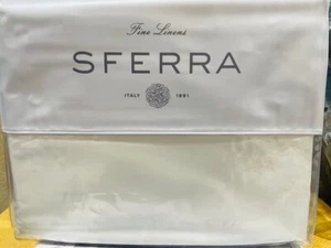 Twin fitted sheet in Ivory cotton percale 16 inches pocket made in Italy cotton - Picture 1 of 2