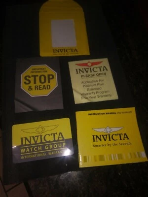 INVICTA Watch instruction manual and warranty booklet - Image 1 of 4