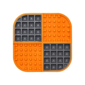 LickiMat Slomo Wet & Dry Double Slow Food Dog Bowl Orange - Picture 1 of 5