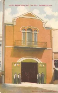 6th Street Engine House Departamento de Bomberos Sacramento, CA c1910s Postal Vintage - Imagen 1 de 2