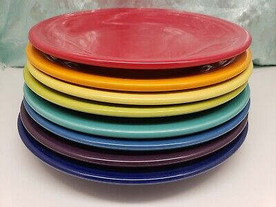 FIESTAWARE Rainbow Of Colors Dinner Plate Lot Of 8 Fiesta 10.5  Plates • 85$