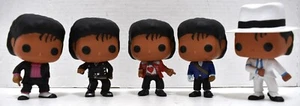 Lot of 5 Michael Jackson King of POP figures Thriller Bad Beat It Moonwalk - Picture 1 of 23