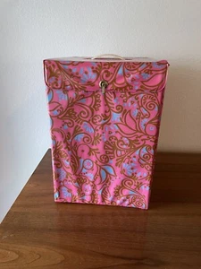 Vintage Retro MOD PAISLEY Vinyl Wig Carrying Case w/ Short Brown Curly Wig Gabor - Picture 1 of 7