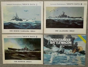 1970's Leeward Publications Ship's Data 1, 2, 5: WW2 US Battleships, Sub, Bonus - Bild 1 von 17