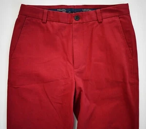 NUEVOS Auténticos BROOKS BROTHERS *CLARK* Rojo 100% ALGODÓN CHINO Pantalones 33x32 - Imagen 1 de 9