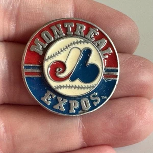 Vintage Montreal Expos Round Tri-Color Logo Enamel Lapel Pin MLB Pewter - Picture 1 of 3