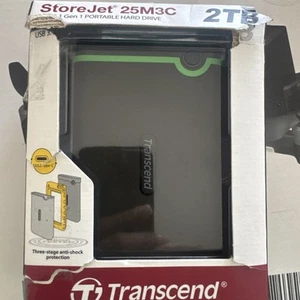 Disque dur portable Transcend StoreJet 25M3C 2 To - 2,5 externe - Gris fer - Photo 1/2