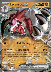 Pokemon Paldea Evolved Lycanroc ex 117/193 Doble Tarjeta Holográfica Rara - Imagen 1 de 1