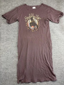 Free People Dress Womens Large Saddle Up Graphic Western Horse Boho Vintage Soul - Picture 1 of 9