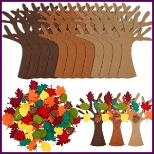 96 Pezzi Kit Artigianato Albero Feltro Fai da Te per Autunno Decorazione Casa Festa Ringraziamento - Foto 1 di 24