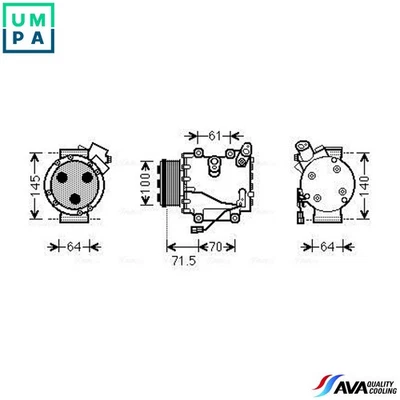 COMPRESSOR AIR CONDITIONING HDAK235 FOR HONDA CIVIC/VIII/Hatchback 2.2L 4cyl - Image 1 of 4