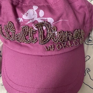 Disney Parks Walt Disney World Beaded Mickey Pink Adult Baseball Cap - Picture 1 of 11