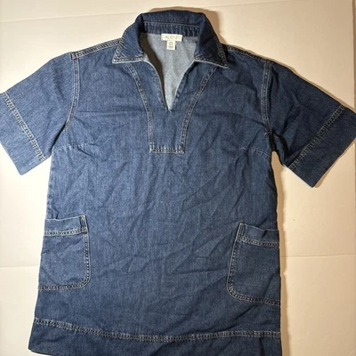 Mini Vestido Anthropologie ALIGNE Cora Azul Denim Cuello Talla 6 Foto 1 de 4