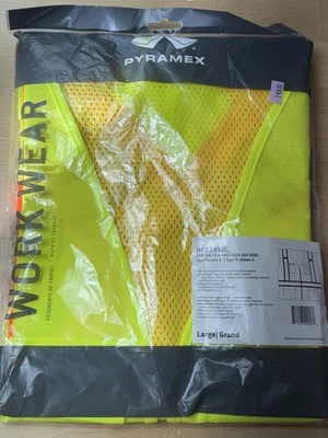 Pyramex RCZ2410L Lightweight Safety Vest Large Hi-Viz Lime, 120 gsm Polyester - Image 1 of 4