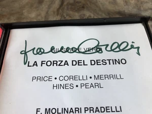FORZA DEL DESTINO PRICE PRADELLI 1968 MYTO ORIGINAL AUTOGRAPH by CORELLI ! MYTO - Picture 1 of 2