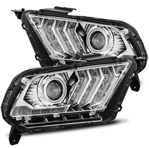 AlphaRex For Ford Mustang 2010 2011 2012 Projector Headlights LUXX LED Chrome - Picture 1 of 7