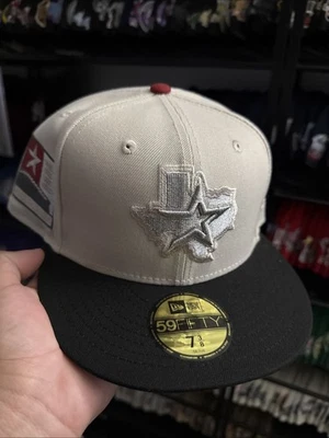 Parche de sombrero ajustado de los Astros de Houston 7 3/8 piedra/negro temporada inaugural 2000 Foto 1 de 4