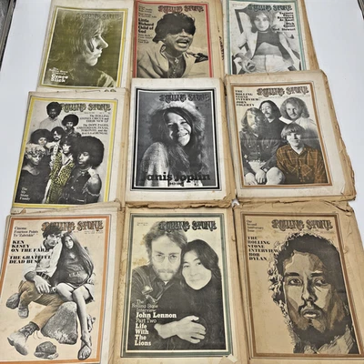 Vintage Rolling Stone Magazines 1970 x 9 Job Lot See Photos for Condition     W9 - Image 1 of 4