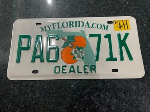 Florida Dealer Collectible Expired License Plate Car Tag - Picture 1 of 4