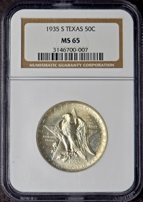 1935-S Texas Commemorative Half Dollar - NGC MS65 - ✪COINGIANTS✪ - Image 1 of 2