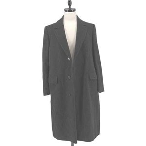 VTG London Fog Men's 42 Long Or Large 100% Wool Charcoal Dark Gray Trench Coat - Picture 1 of 13