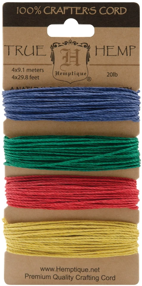 Hemptique Hemp Cord 20lb 120' - Topaz