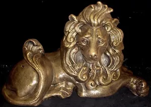 Legendes Regal Löwe Bronze Finish Skulptur Handarbeit Limitiert - Bild 1 von 5