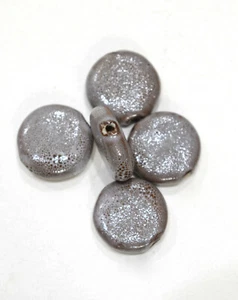 Beads Gray Porcelain Round Beads 20mm - Picture 1 of 1