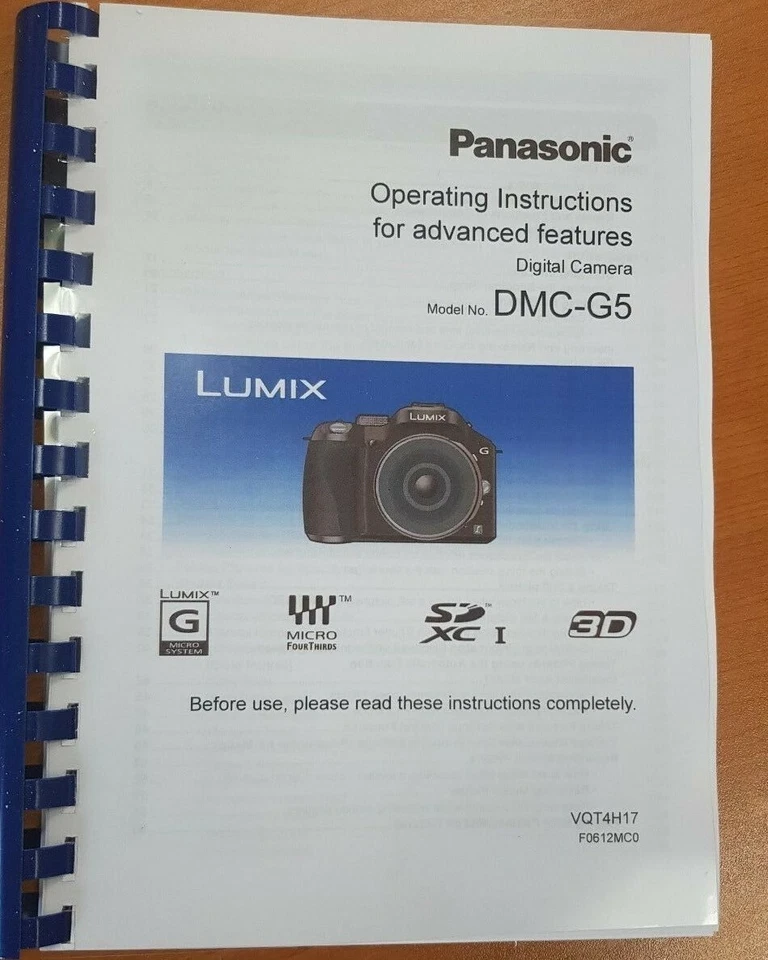 PANASONIC LUMIX DMC-G5 MANUALE UTENTE STAMPATO 232 PAGINE A5
