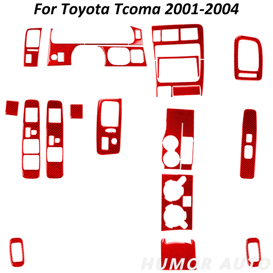 Kits completos interiores de fibra de carbono roja de 26 piezas para Toyota Tacoma 2001-2004 Foto 1 de 4
