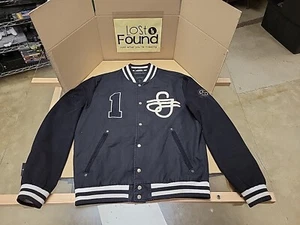 Large Sean John Mens Bomber Jacket Coat "Prove Them Wrong" Black & White - Picture 1 of 12