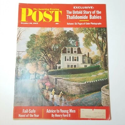 Vintage Saturday Evening Post Magazine John Clymer Cover Oct. 20, 1962 Vntg Ads - Image 1 of 4