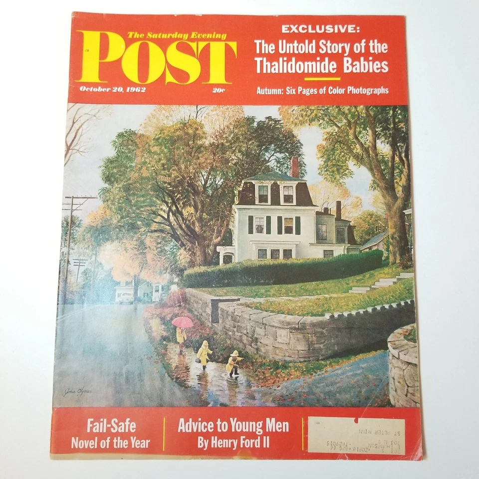 Vintage Saturday Evening Post Magazine John Clymer Cover Oct. 20, 1962 Vntg Ads  - Image 1 of 4