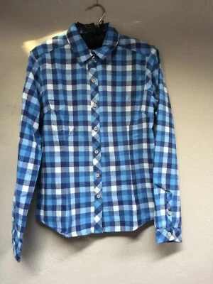 New White Sierra Womens Alder Creek Plaid Shirt Long Sleeve Small Cobalt Casual - Image 1 of 4