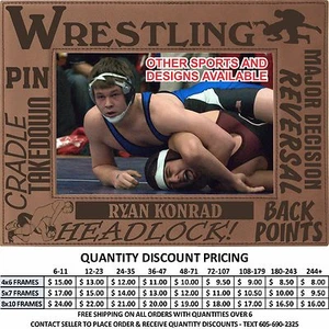 Personalized Sports Wrestling Picture Frames Custom Laser Engraved School Gifts - Picture 1 of 40