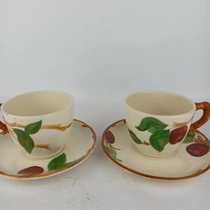 2 juegos de tazas/platillos de té/manzana franciscana California EE. UU. 1947-1953 DE COLECCIÓN - Imagen 1 de 10