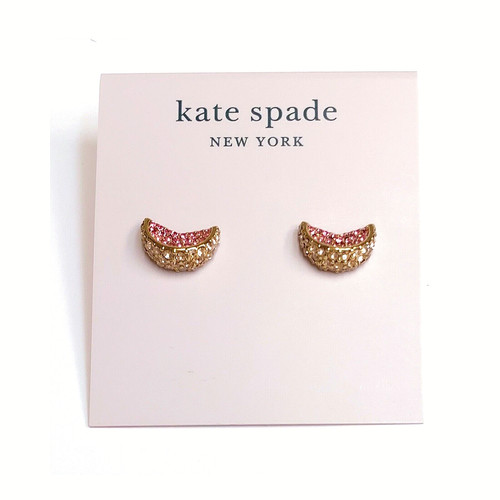 Orecchini nuovi con etichette Kate Spade INSALATA DI FRUTTA 12 K vetro placcato oro pietra zirconi cristallo