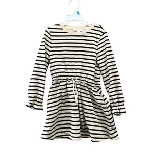 Crewcuts Girls Size S (5/6) Sweatshirt Dress Cream Striped Long Sleeve Sweater - Picture 1 of 8