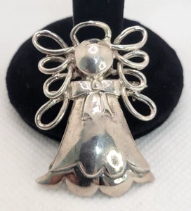 Vintage Engel Anhänger Brosche 925 Sterling Silber 42 mm x 29 mm 10,21 Gramm - Bild 1 von 7