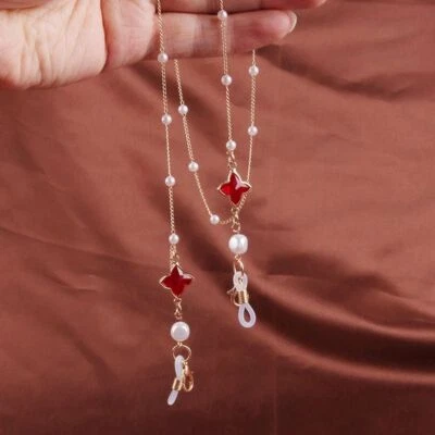 Koreanischer Strassperlen Zinklegierung Halskette Brillenhalter Mode Schmuck - Bild 1 von 4