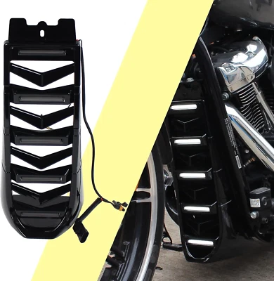 Carenado de barbilla negro alerón con luces LED para Harley Softail Street Bob 2018-2024 Foto 1 de 4