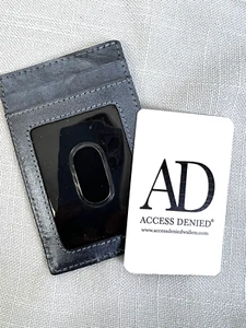 Portafoglio Access Denied Grigio Unisex Slim Porta Carte di Credito RFID Sicurezza Regalo - Foto 1 di 5