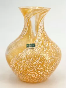 Caithness Orange & Weiß Glas Vase Handarbeit in Schottland - Bild 1 von 7