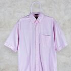 Pink Gant Shirt Short Sleeve Striped Pinpoint Oxford Mens Large