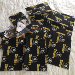 Pittsburgh Steelers Fabric Scraps Lot Cotton 4.4 Oz - Picture 1 of 3