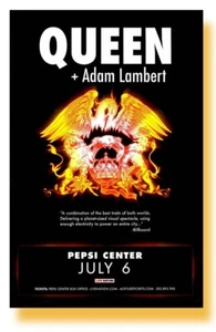 Queen With Adam Lambert Framed Concert Poster, Pepsi Center - Picture 1 of 2