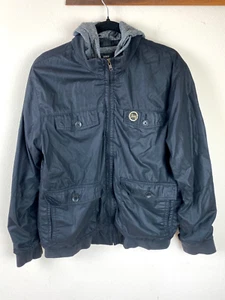OBEY Hooded Coat Men's xL Black/ Gray Long Sleeve Winter Jacket Insulated Parka - Picture 1 of 12
