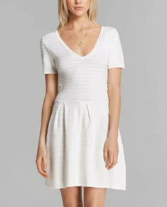 French Connection Damen Gr. 8 Grace Strick Häkel Rücken Kleid-weiß Neu mit Etikett $ 148 - Bild 1 von 4